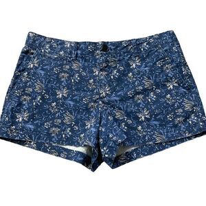 Gap Womens Shorts size 6 Blue Multi Floral Print Summer Cotton Spandex Stretch